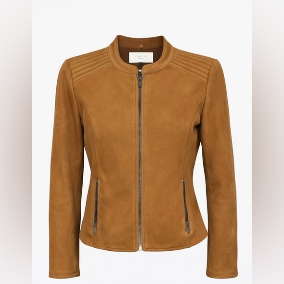 NWOT Costes Basic Suedine Biker Suede Jacket Size: Medium - Picture 3 of 16